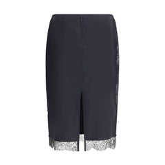 تنورة ميدي من الحرير الأسود