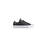 Black Leather Low Top Sneakers