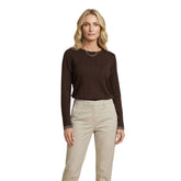 Brown Cotton Long Sleeve T-Shirt