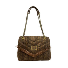 Brown Polypropylene Women Crossbody Bag