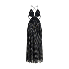 Black Viscose Long Dress