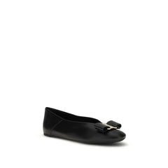 Black Calf Leather Bos Taurus Ballet Flats