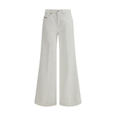 White Cotton Flared Jeans
