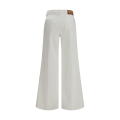 White Cotton Flared Jeans