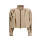 Beige Cotton Jackets And Coat