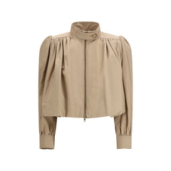 Beige Cotton Jackets And Coat