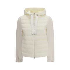 Beige Polyamide Biker Jacket