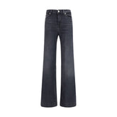 Black Cotton Flared Jeans