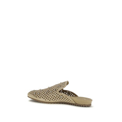 حذاء مفتوح من الجلد البيج من Bos Taurus