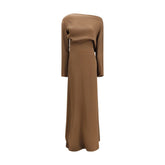 Brown Silk Casual Dress