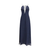 Blue Silk Casual Dress