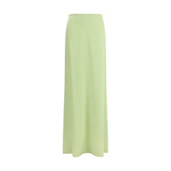 Bicolor Silk Long Skirt