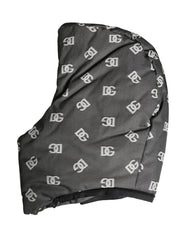 Black Logo Print Whole Head Wrap Capello Hat