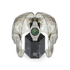 ساعة فاخرة من الفولاذ المقاوم للصدأ باللون الرمادي