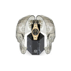 ساعة فاخرة من الفولاذ المقاوم للصدأ باللون الذهبي