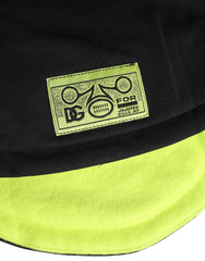 Men Black Polyester Knitted Bucket Capello Hat