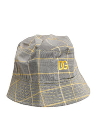 Men Gray Checkered Bucket Fisherman Capello Hat