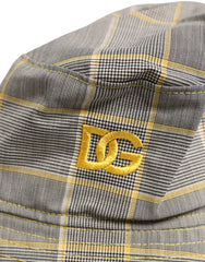 Men Gray Checkered Bucket Fisherman Capello Hat