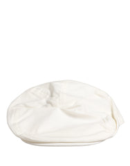 Men White Cotton Blend Newsboy Cloth Capello Hat