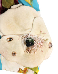 Blue Floral Motif Turban Headwear Women Hat