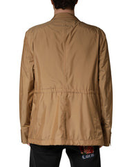 Brown Single Breasted Layered Coat Jacket