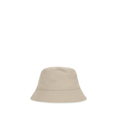 Beige Cotton Bucket Hat