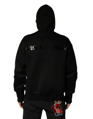 Men Black Hooded Full Zip Bomber Jacket