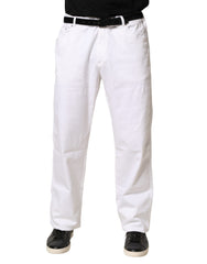White Straight Mid Waist Denim Trouser Jeans