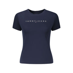 تي شيرت نسائي قطن أزرق اللون الأزرق