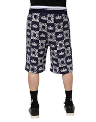 Blue DG Logo Print Chino Men Bermuda Shorts