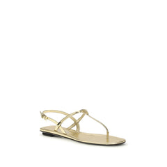 Silver Calf Leather Bos Taurus Flat Sandals