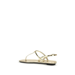 Silver Calf Leather Bos Taurus Flat Sandals