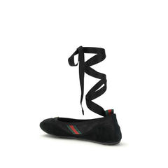 Black Fabric Ballet Flats
