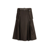Brown Recycled Polyamide Long Skirt
