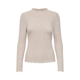 Beige Polyester Turtleneck