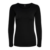 Black Cotton Long Sleeve T-Shirt
