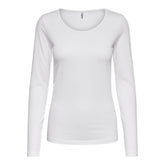 White Cotton Long Sleeve T-Shirt