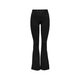 Black Cotton Bootcut Jeans