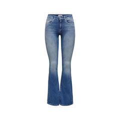 Blue Elastane Bootcut Jeans