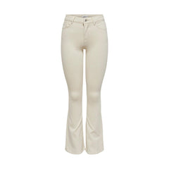 Cream Cotton Bootcut Jeans
