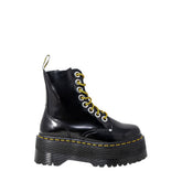 Black Leather Lace-Up Boots