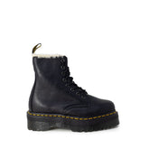 Black Leather Lace-Up Boots