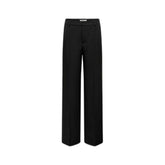 Black Polyester Casual Pants