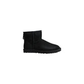 Black Suede Leather Ankle Boots