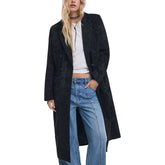 معطف أسود من البوليستر