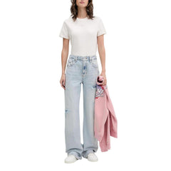 Light Blue Recycled Cotton Mom Jeans