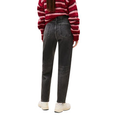 Black Recycled Cotton Mom Jeans