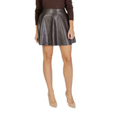 Brown Recycled Polyester Mini Skirt