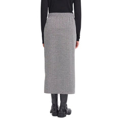 Black And White Polyester Long Skirt