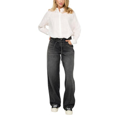 Black Recycled Cotton Mom Jeans